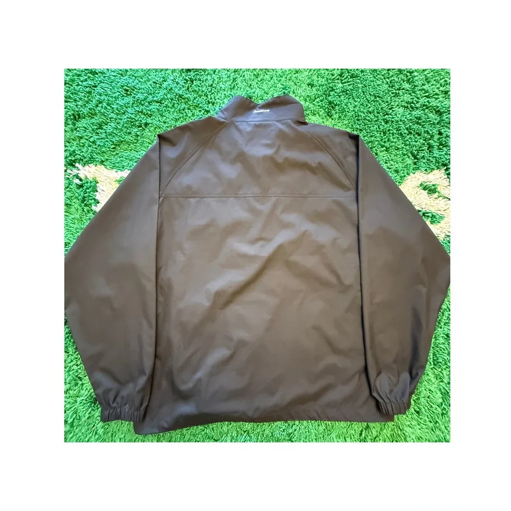 Reebok Windshirt Mens Large Black Excellent 1/4 Zip Pullover Jacket 7200